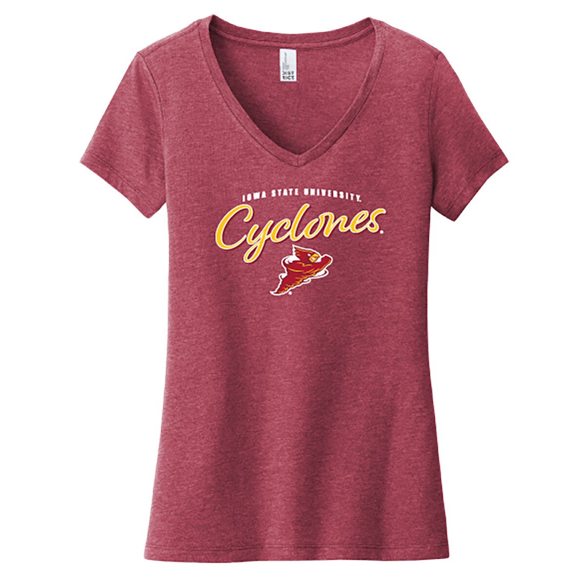 College House Women's Iowa State University Punching Cy Cardinal V-Neck Short Sleeve T-Shirt vendor image
